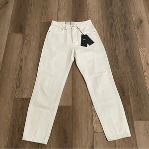 NEW Neuw Lola‎ Super High Rise Mom Off White Jeans